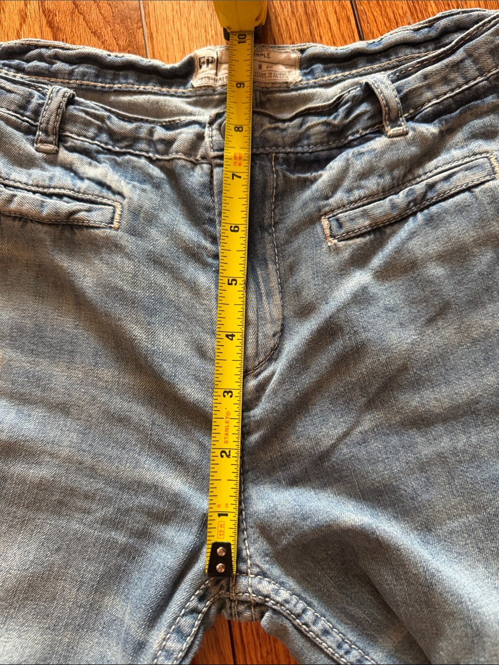 Free People Vintage Low Waist Ultra Wide-Leg Flare Jeans with Frayed Hem - Picture 6 of 9